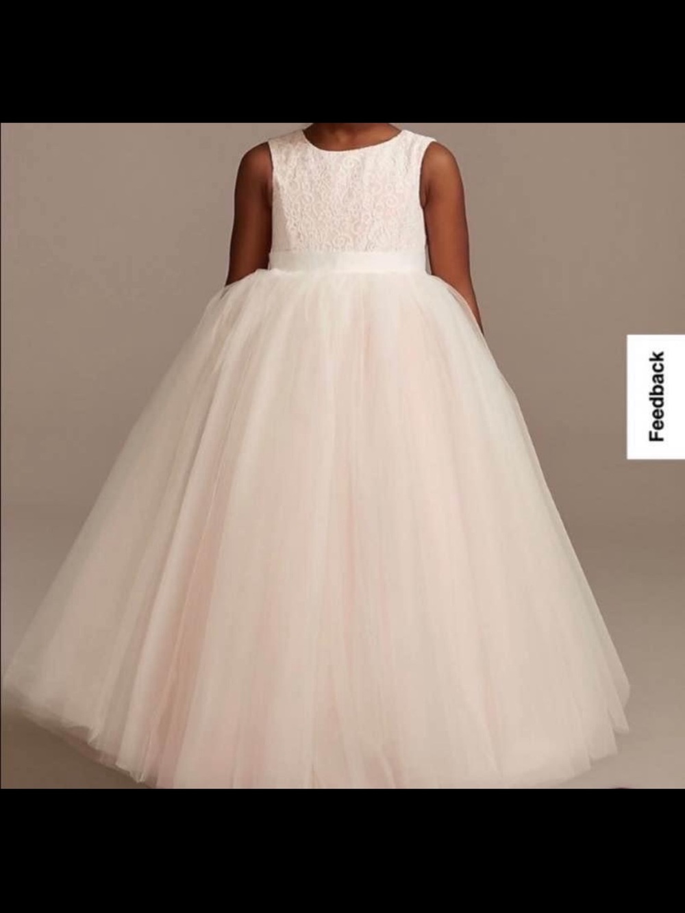 Girls' Ivory Lace Bodice Tulle Flower Girl Dress
